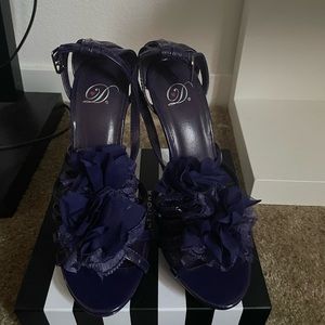 Purple flower heels